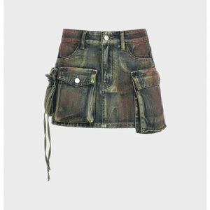 NWT! Street Multicolor Denim Pockets Bottom Skirt